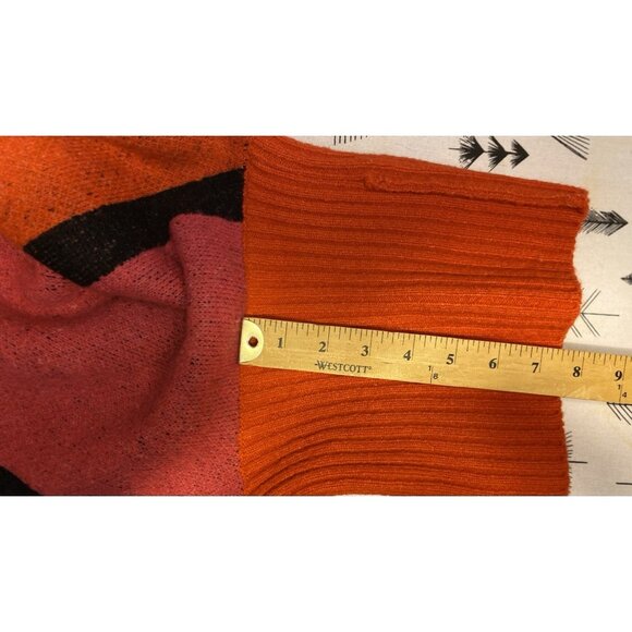 WynneLayers Colorblock L Turtleneck Women Intarsia Sweater Retro Mod Neon - Picture 14 of 16